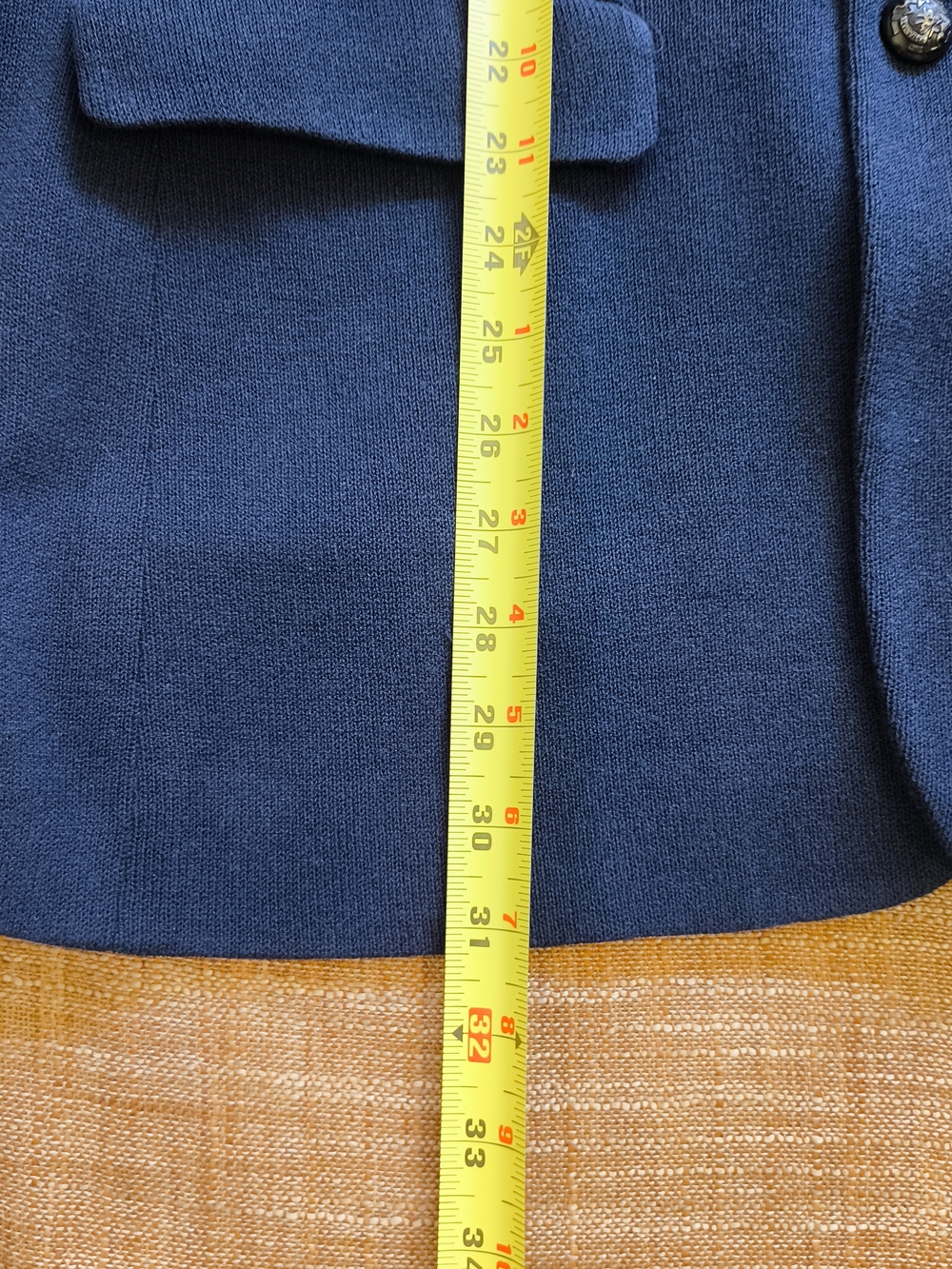 John Varvatos USA Navy Knit Crest Button Unstructured Cardigan Coat Men's Size L - Picture 14 of 16